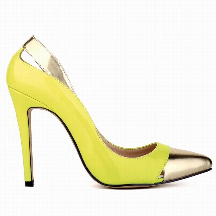 2023 Women's Thin High heels Sexy Bride Party Pumps Pointed Toe Patent Leather 11CM Slip On mujer bombas women shoes size 35-42