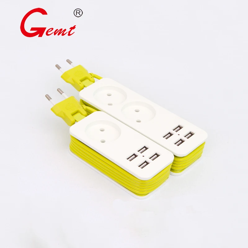 EU 1  2 Electrical Socket  Portable Power Strip EU Plug with 4 USB Port QC2.0 Interface Extension Socket Plug with EU For Travel
