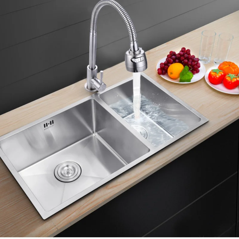 304stainless Steel Single Cold Universal Tube Sink Faucet Simple Kitchen Sink Faucet Kitchen Single Hole Single Cold Sink Faucet