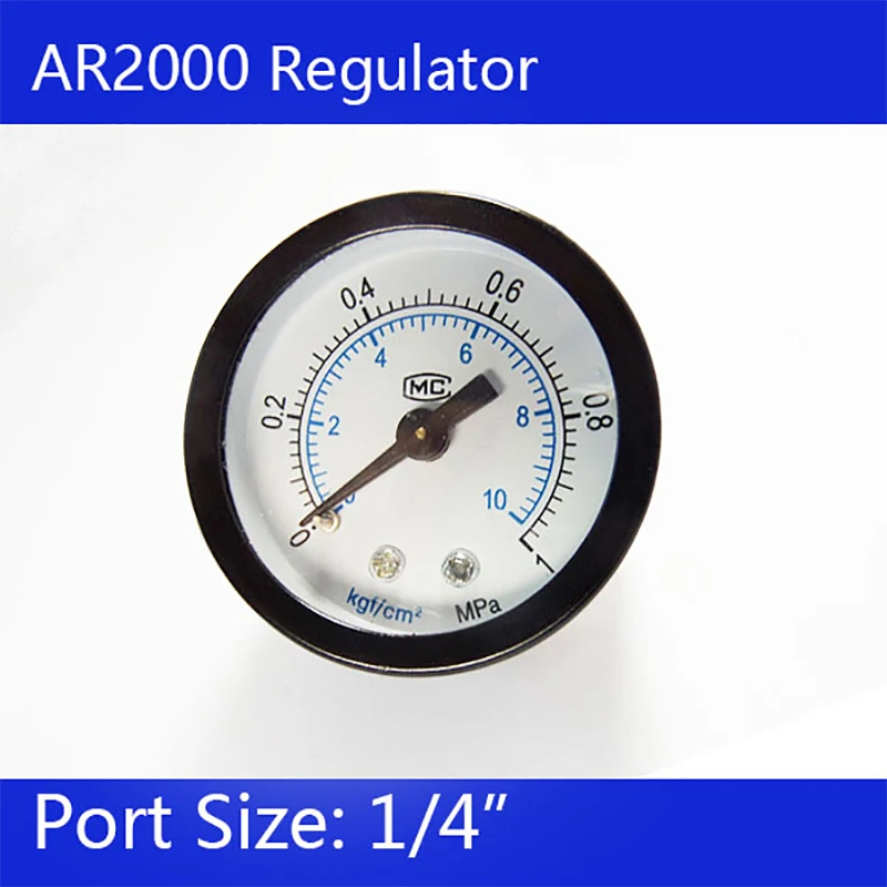 AR2000 G1/4\'\' Air Control Compressor Pressure Relief Regulator Valve with Fitting Gauge and Bracket