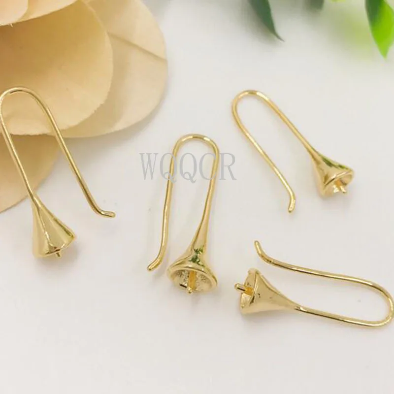 10PCS Free Shipping New Gold and 925 Silver colorSelect DIY Jewelry Accessories Water Drop Horn Shape Wholesale