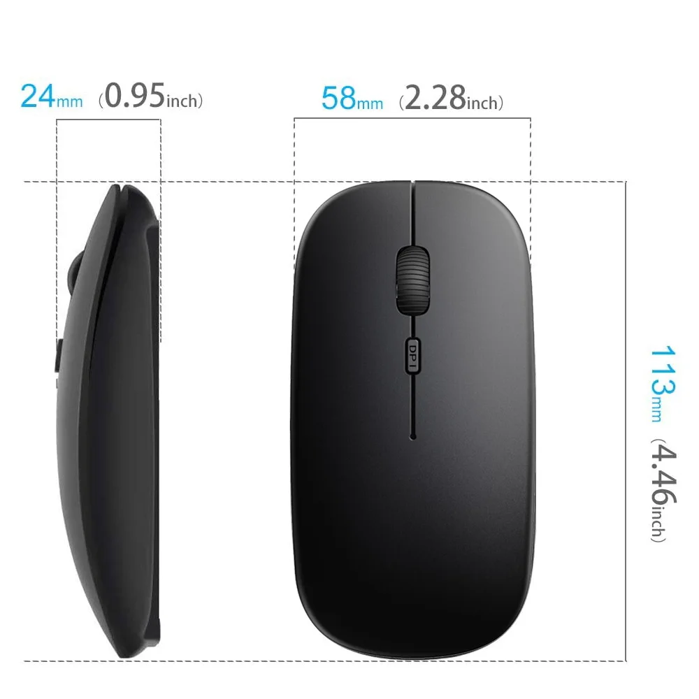 Wireless Mouse for Laptop Computer Bluetooth RGB Wireless Computer Mouse Silent Mouse LED Backlit Ergonomic Gaming Mouse