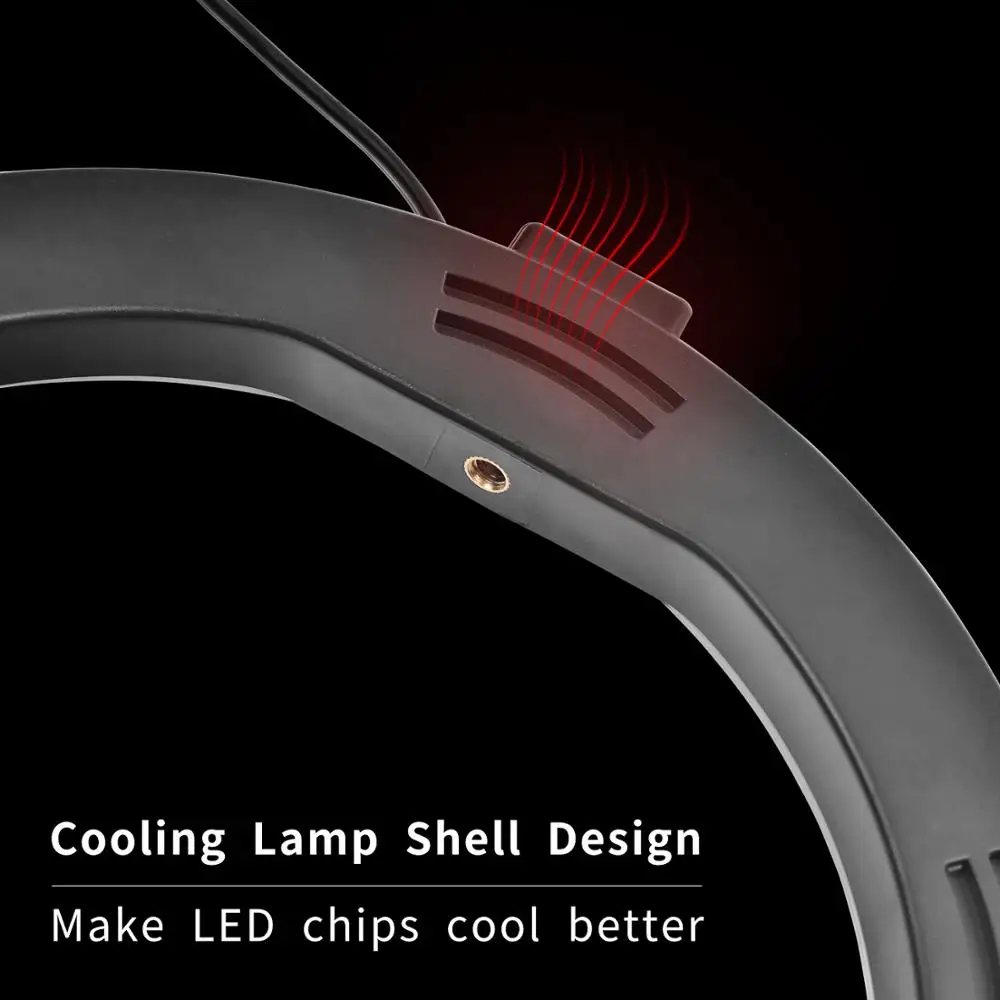 Fusitu-LED selfie Ring Light, 10 ", Fotografia, LED, Flash, Lâmpada, Vídeo, Regulável, Tripé, Suporte do telefone, YouTube