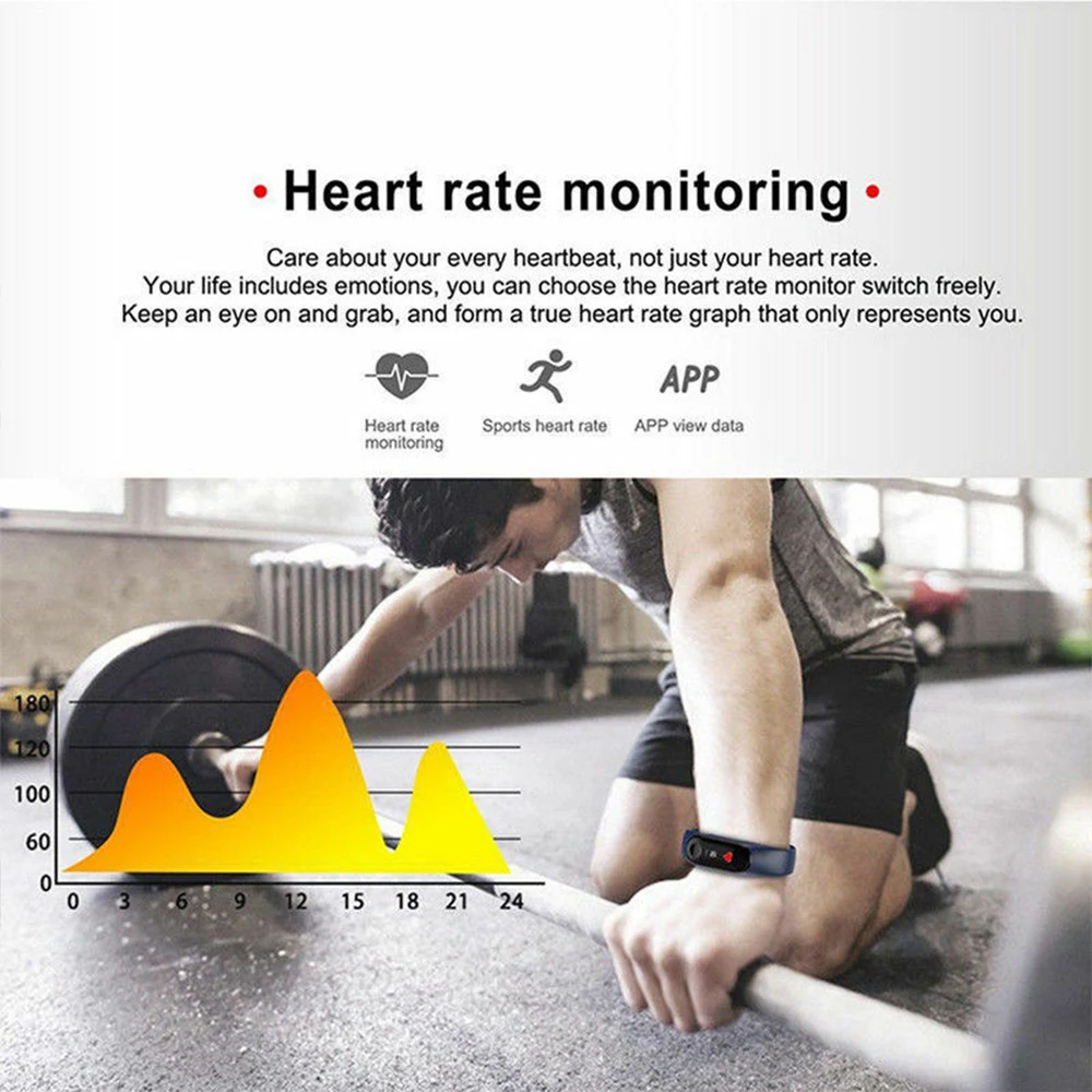 M3 Smart Band Men Women Sport Smart Watch Heart Rate Blood Pressure Sleep Monitor Pedometer Bluetooth Connection for IOS Android