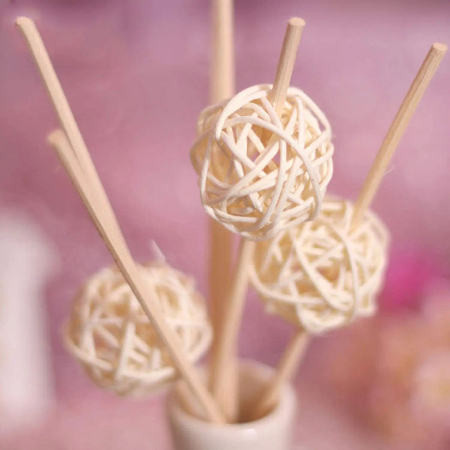 Boules de canne en osier en rotin pour patio de jardin, décoration de fête de mariage, bricolage, guirlandes lumineuses de style thaïlandais