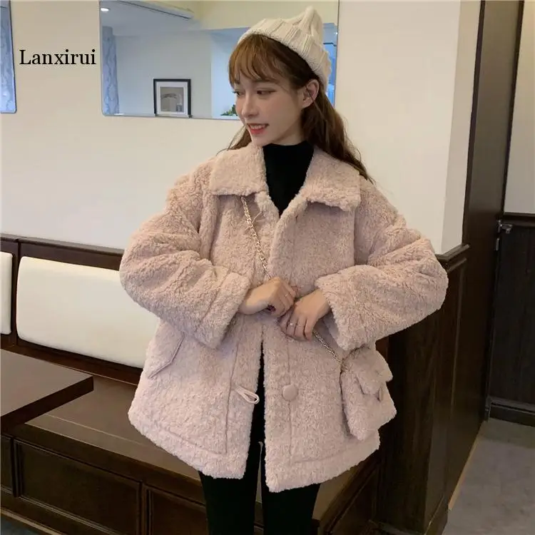 Winter Jacket Women Artificial Lamb Fur Coats Woman Wool Fur Coat Female Jackets Women's Cloth Parkas Kobieta Kurtka