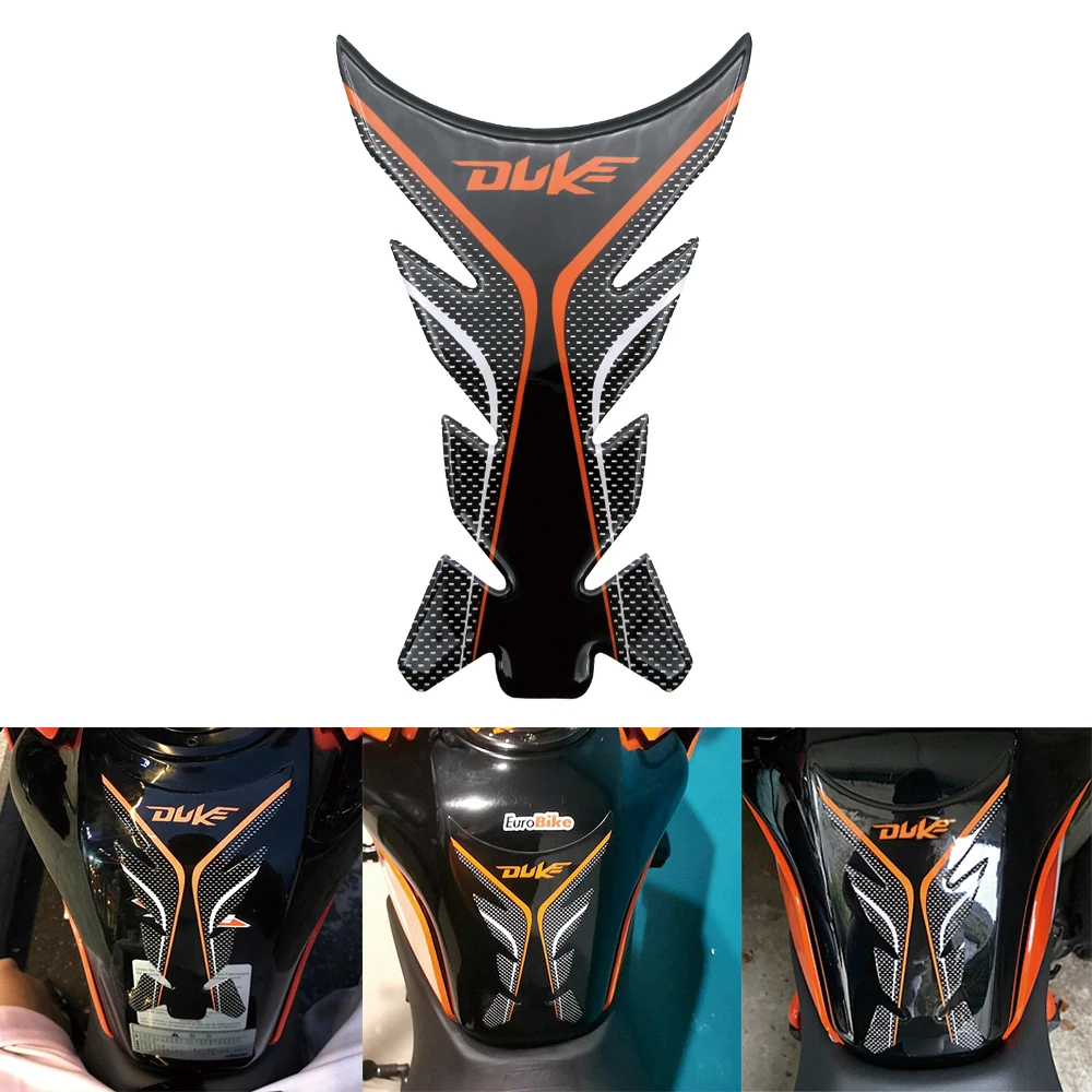 Motorcycle Tank Pad Decorative Sticker For KTM Duke 125 200 390 690 990 1290 Motor Fuel Tank Cover Protector Decal With Keychain
