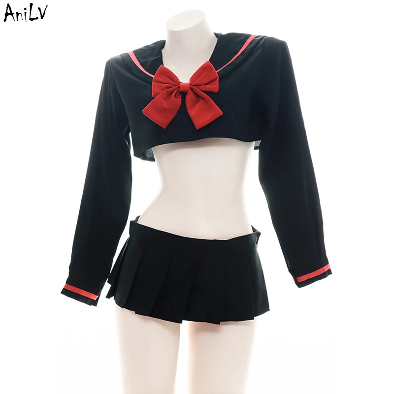 AniLV Japanese Anime Student Sailor School Uniform Costume Swimwear Pool Party Cosplay