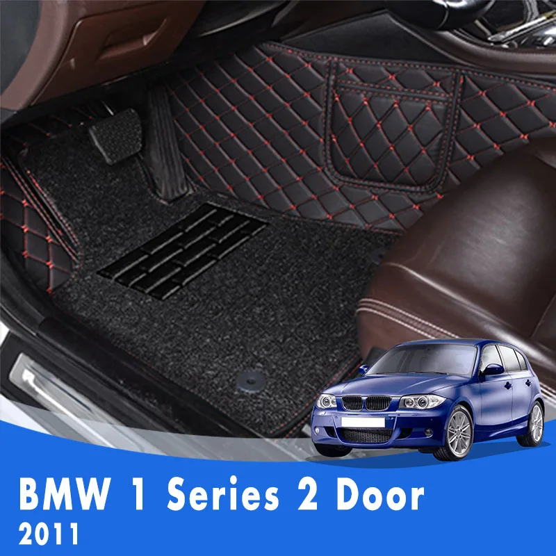 

Car Floor Mats For BMW 1 Series 2 Door 2011 Luxury Double Layer Wire Loop Custom Car Foot Pad Automobile Interior Carpet Cover