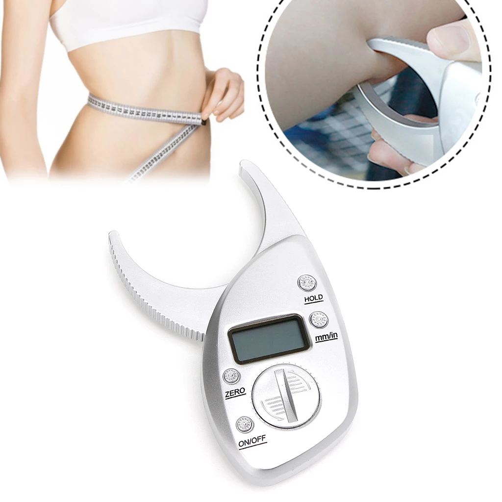 50mm Body Fat Caliper, Digital LCD Display Body Fat Caliper Skin Fold Thickness Measuring Device