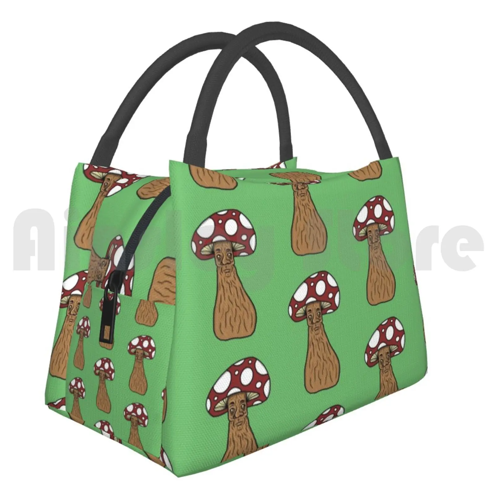 

Portable Insulation Bag Mushroom Man Mushroom Character Cute Forest Fungi Pattern Fungus Fantasy