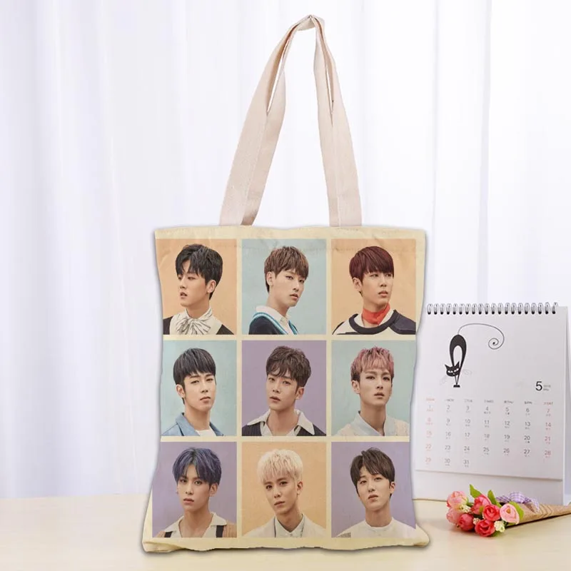 Tùy Chỉnh SF9 KPOP Túi Tote Vải Cotton Vai Shop Túi Dành Cho Nữ Sinh Thái Có Thể Gập Lại Có Thể Tái Sử Dụng Mua Sắm Túi 0913