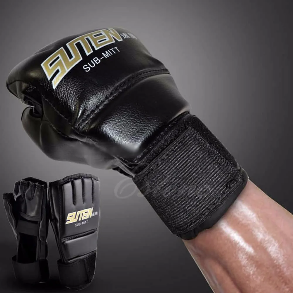 Gym Cool MMA Muay Thai Training Punching Bag Half Mitts Sparring Boxing Gloves