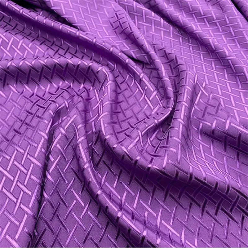 CF977 Jacquard Brocade Stain Fabric, Chinese Style Clothes Fabrics, Purple, Blue, White, Yellow, Lattice