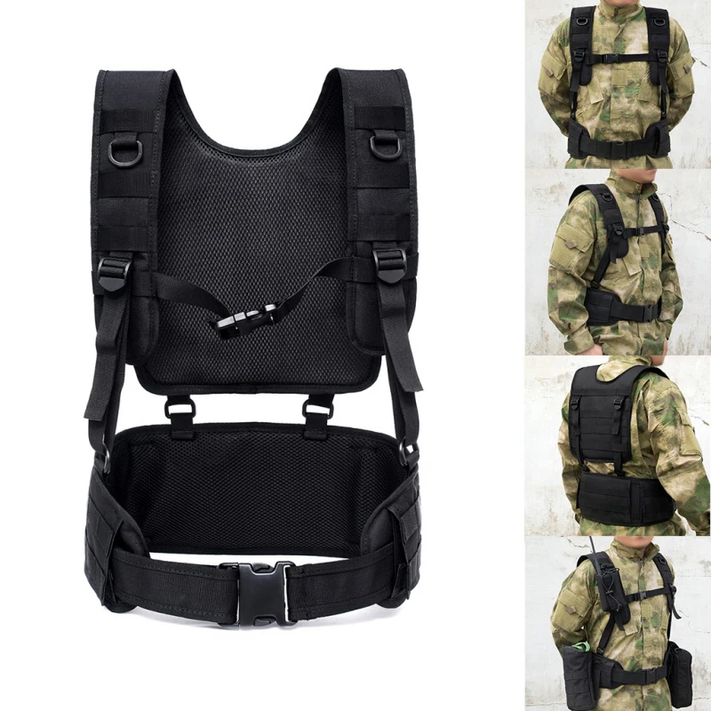 Tactical Military Belt Army Fan Airsoft Combat Suspender Waist Belt Outdoor Hunting War Battle Waist Support Gear Adjustable