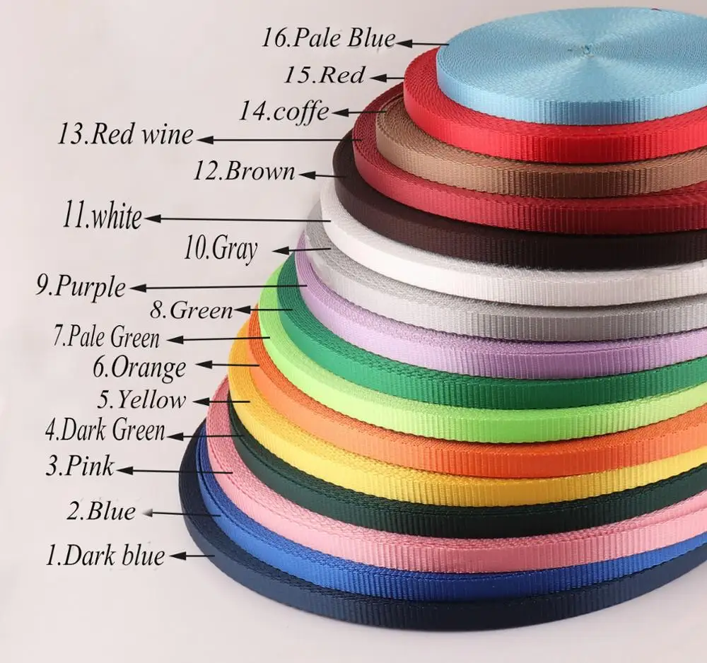 

Nylon Webbing Ribbon plain Smooth Soft solid color webbing Keychain Polyester Webbing Key Fob lanyard webbing-10mm