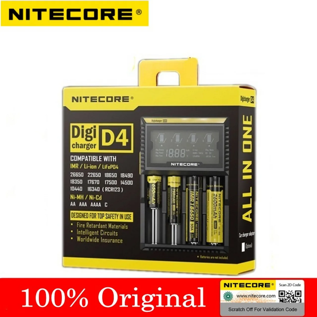 

Nitecore D4 D2 I4 I2 Digicharger LCD Intelligent Circuitry Global Battery Charger 18650