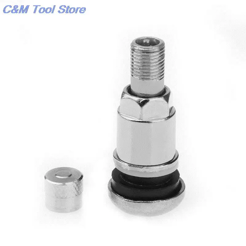 4Pcs Bolt-in Stainless Car Motorcycle Wheel Tyre Tire Valve Stems with Dust Caps