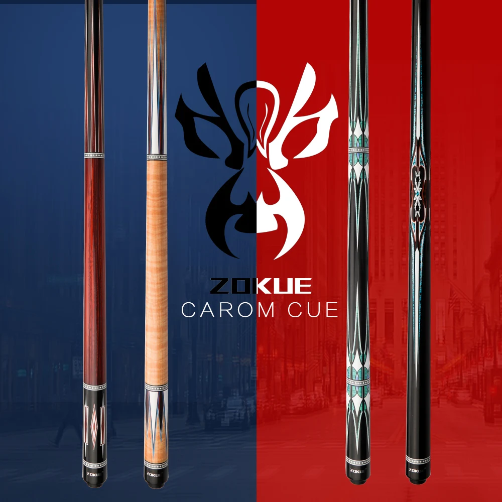 ZOKUE-Billiard Carom Stick, Korean 3 Cushion Cue, Taper, 12mm Tip, 142 cm, Selected Canadian Maple Butt Shaft, Original