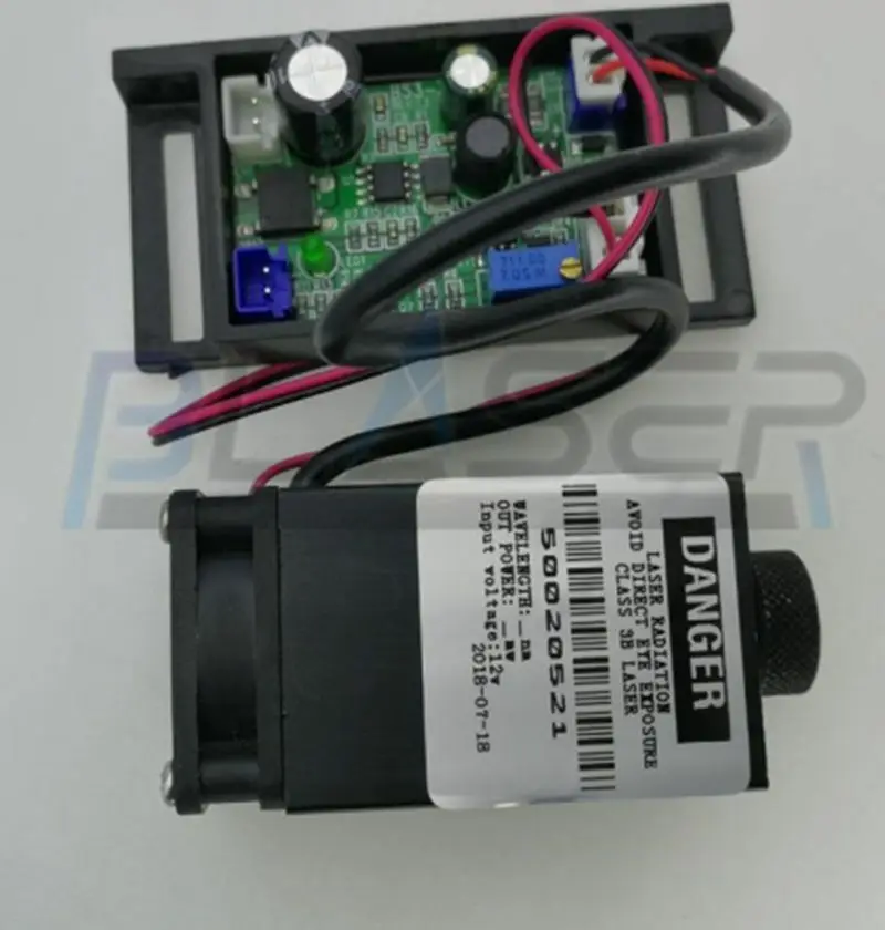 Diode Laser hijau rumput 520nm 100mW kipas DC 12V keren dengan TTL0-20KHz