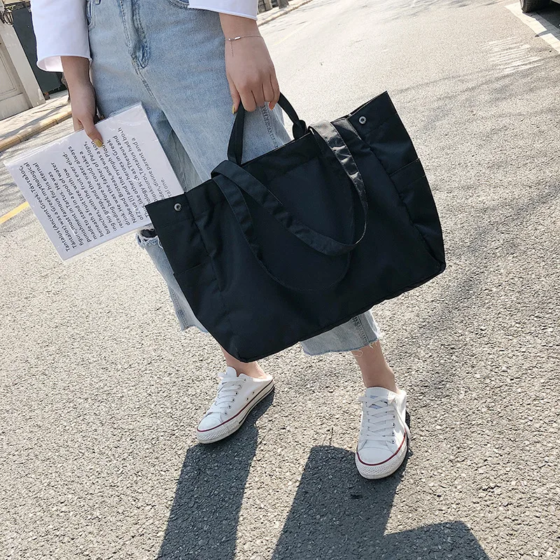 Women Oxford Cloth Tote Bag New Korean Version of Simple and Stylish Large-capacity Buckle Shoulder Bag Wild Fashion Handbags