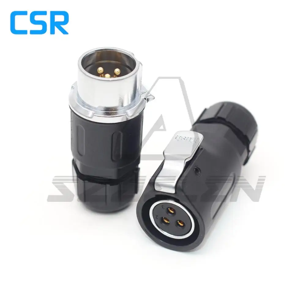 XHP20 , 3 Pin Waterproof Connector LED Power Cable Connector Male Socket Docking Connector IP67
