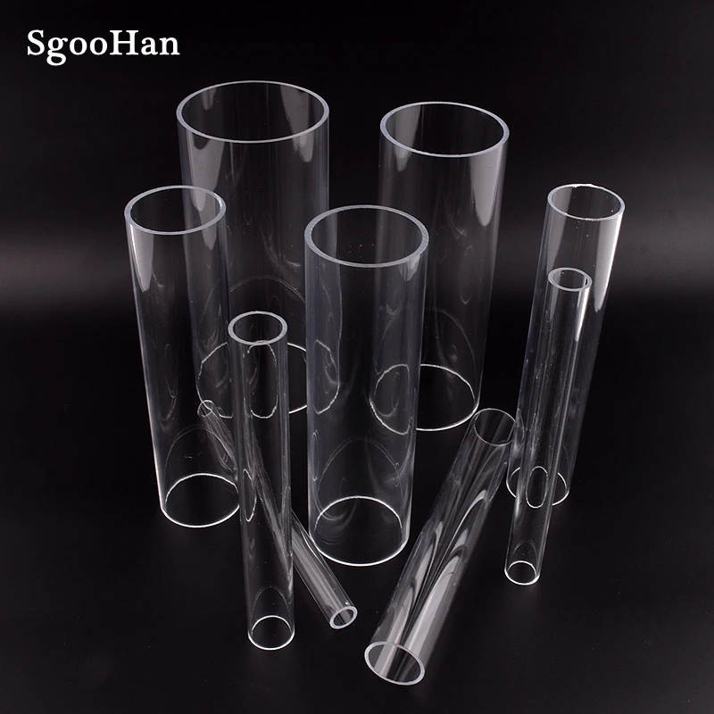 4pcs OD 16~75mm Acrylic Transparent Aquarium Fish Tank Pipe Plexiglass Water Supply Tube Home Garden DIY Watering Fittings 20CM