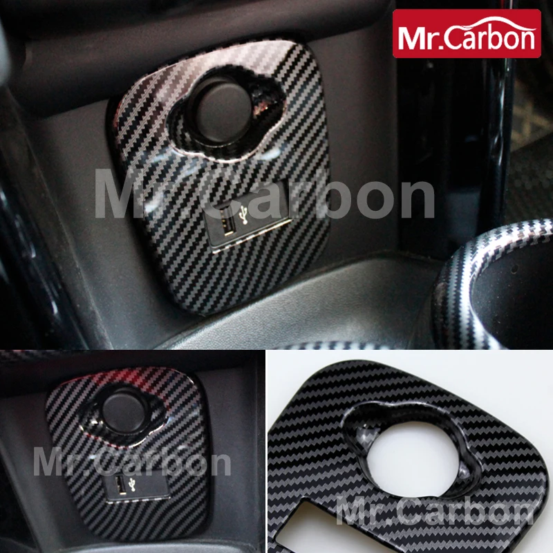 Carbon Style car USB Charging Interface Panel Decorative Cover For BMW MINI CLUBMAN ONE Cooper F55 F56 F57 Interior Accessories