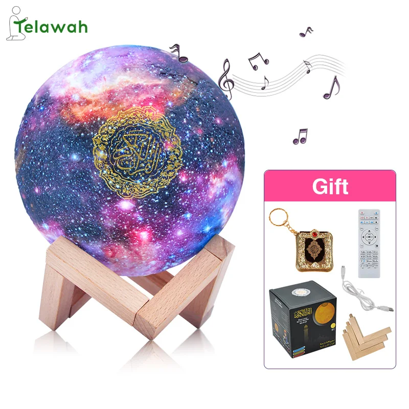 

Telawah 16 Colors Quran Speaker App Control Islam Wireless Bluetooth Night Light 18 Reciters 15 Languages Muslim Koran Speaker