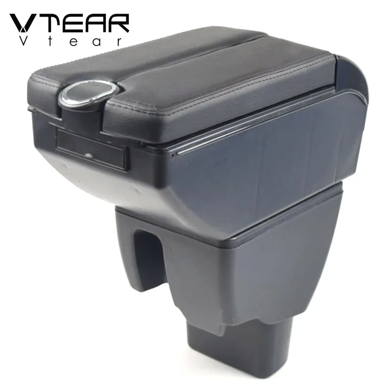 

Vtear Car Armrest ABS Storage Box USB Charge Port Center Console Leather Cover Decoration Interior Accessories For Hyundai Xcent