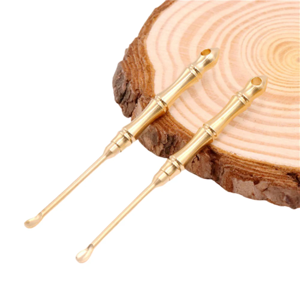 1 PC Portable Multifunctional Ear Spoon Toothpick Combination Pure Brass Toothpick Ear Spoon Stronger Than Floss Tool
