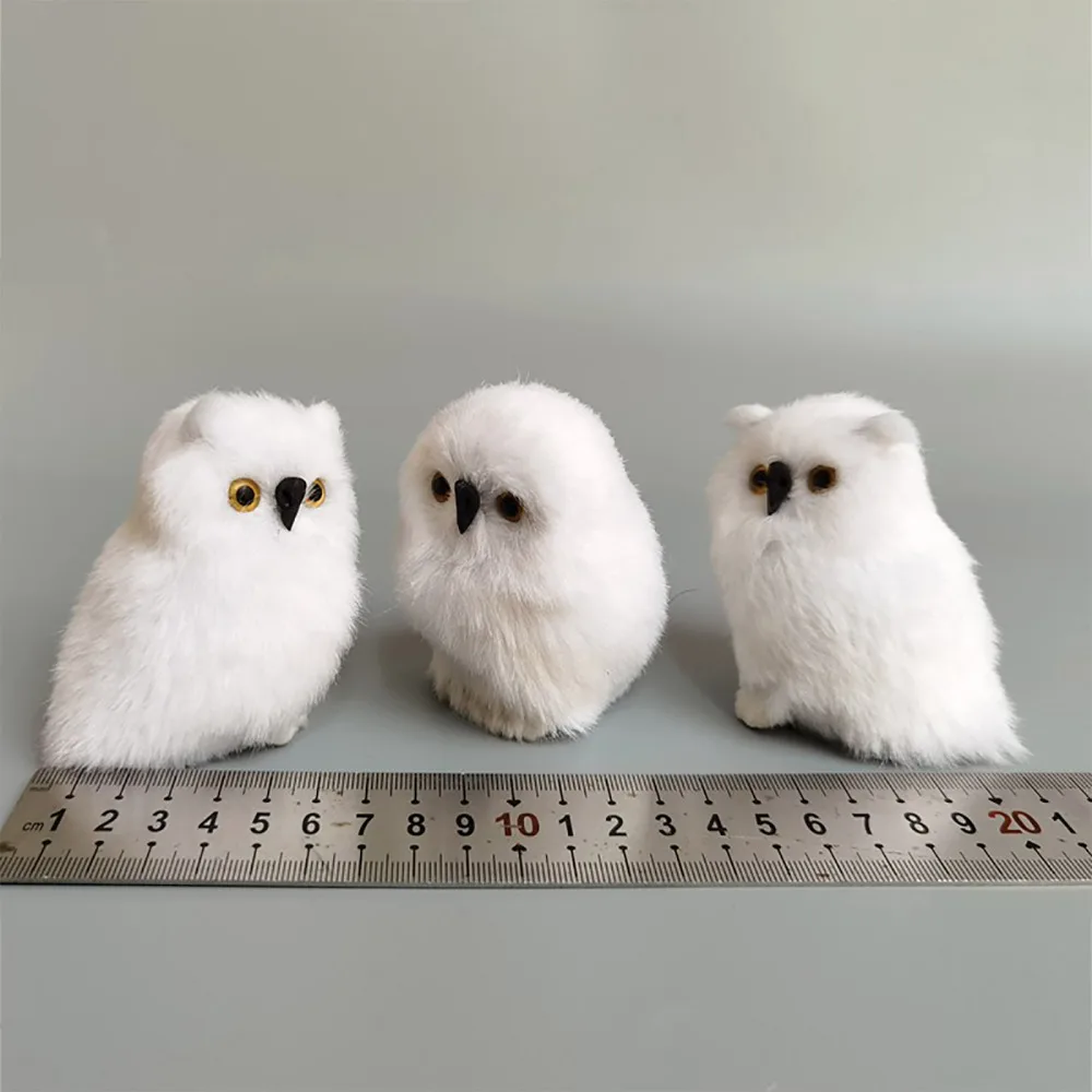 Simulated White Owl Christmas Gifts Ornaments Light In Weight Home Decor Plastic Lifelike 3pcs/set Simulation Pendant