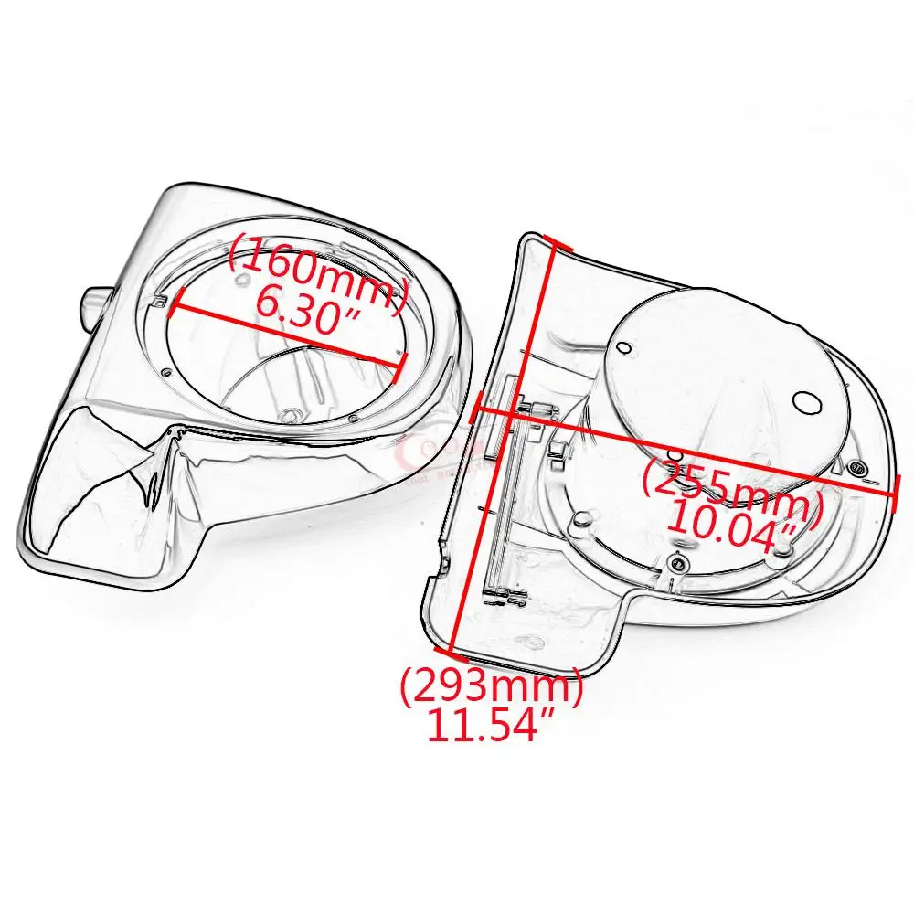 รถจักรยานยนต์6.5 "ลำโพงกล่องล่างระบายอากาศ Fairing สำหรับ Harley Touring Electra Glide ถนน Glide Road Glide 2014-up