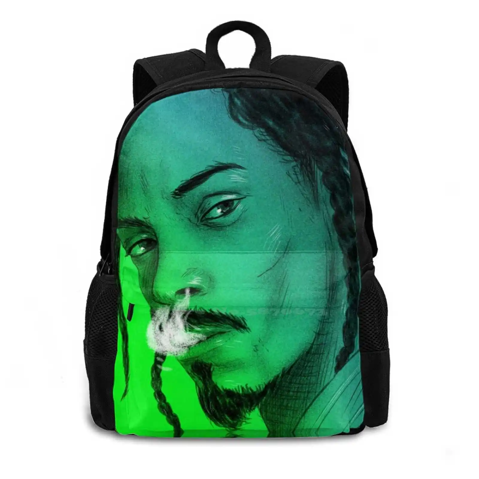 Snoop Pattern Design Bag Student'S Backpack Hiphop Rap Westside California Lbc 213 Old School Retro