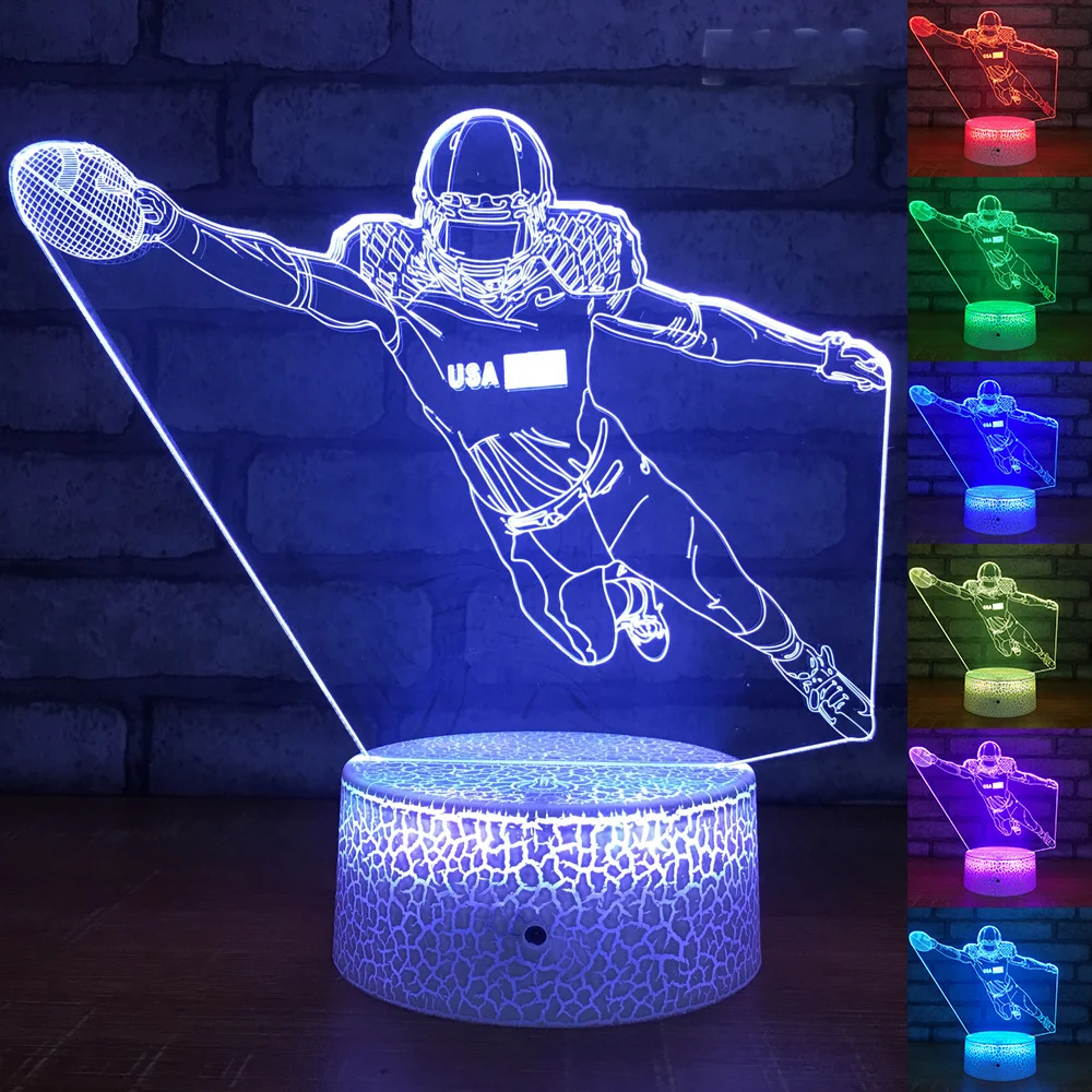 3D Lamp Illusion Led 야간 조명 어린이 선물 아기 잠자는 조명 아이스 하키 놀이 3D 테이블 램프 Led 야간 조명 룸 장식