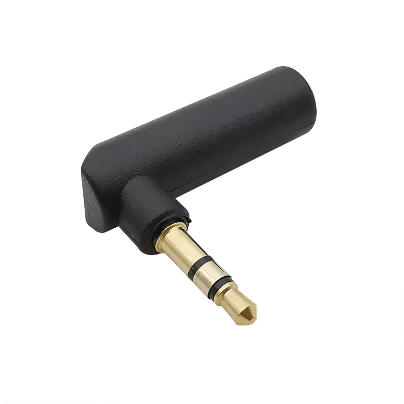 1Pcs Gold-plated Connector 3.5 Jack Right Angle Female to 3.5mm 3 Pole Male Audio Stereo Plug L Shape Adapter Connector