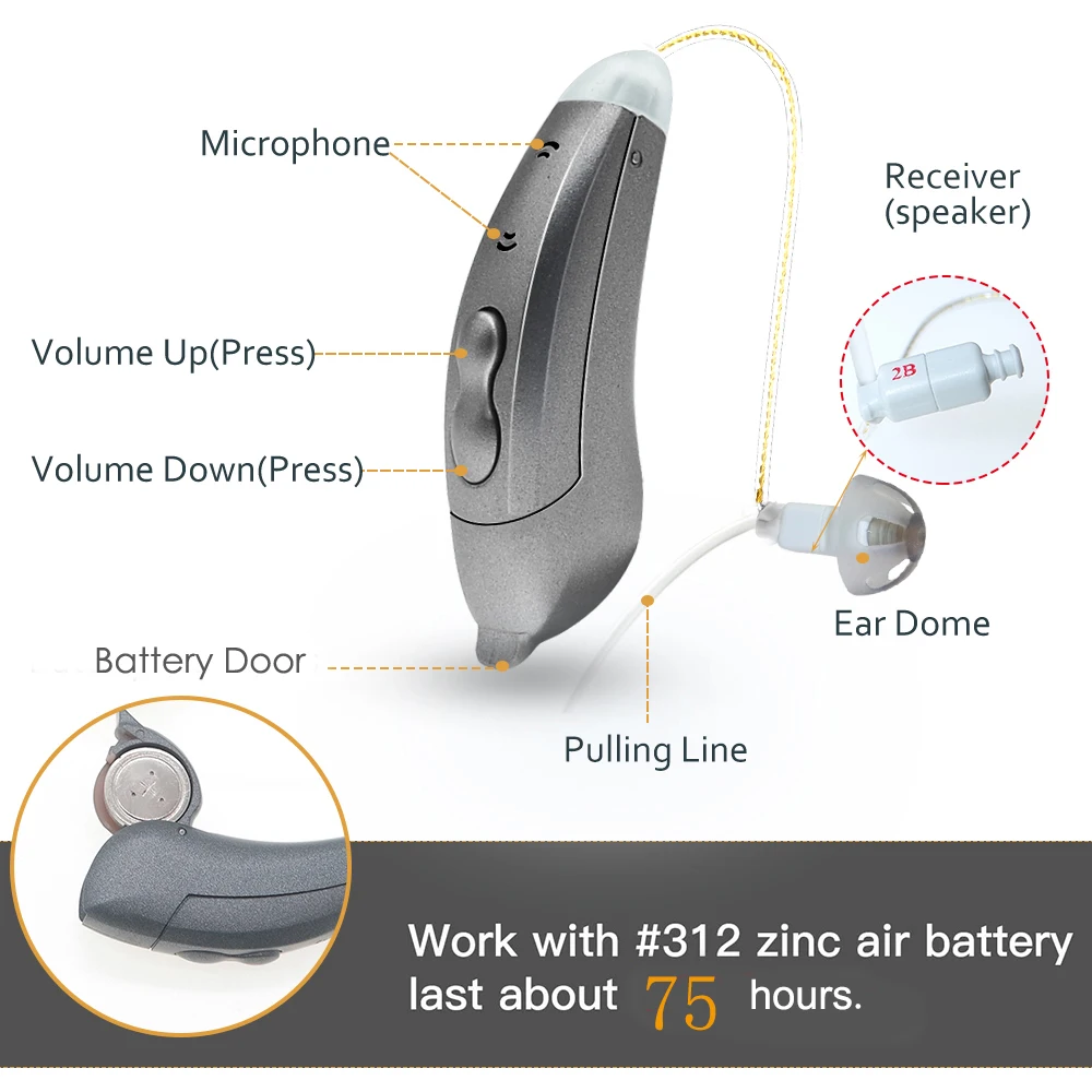Hearing Aids Mini Audifonos BTE 10 Channel Phone APP Touch Control Program Fitting Deafness SF101 Sound Amplifier