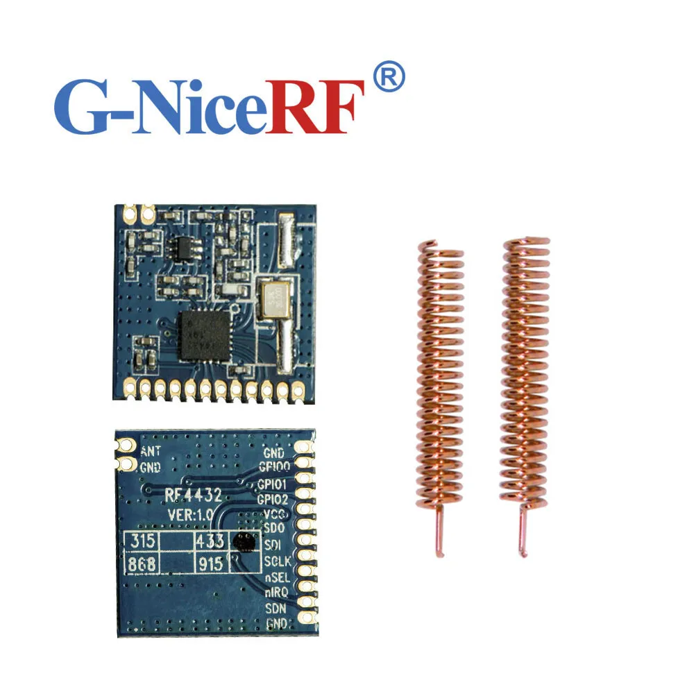 10pcs/lot  Ultra-low consumption RF4432 100mW Embedded Si4432 433MHz RF Wireless Transceiver Module