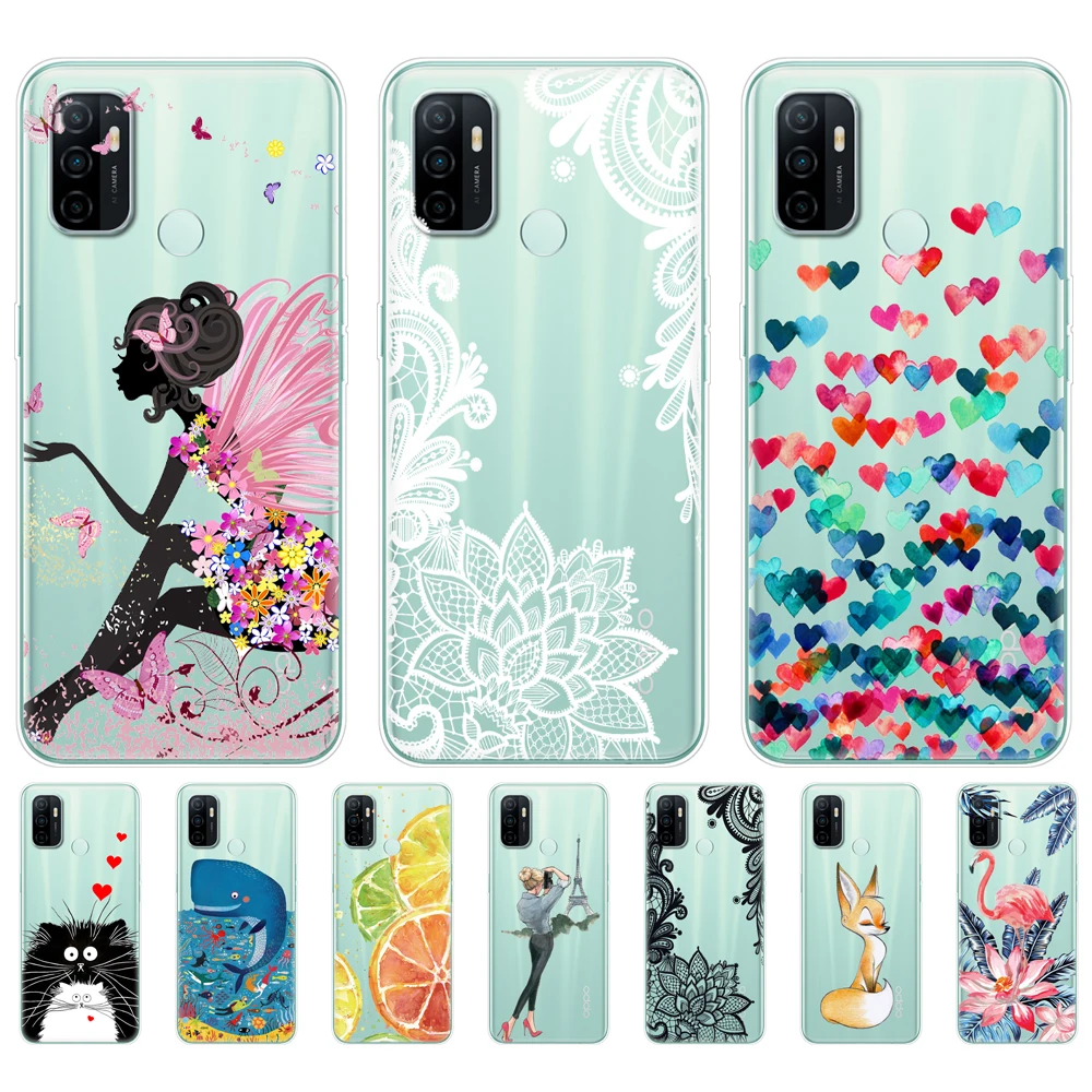 For OPPO A53 Case 2020 Silicon Soft TPU Phone Cover for OPPO A53S A32 Case Bumper OPPOA53 A 53 6.5