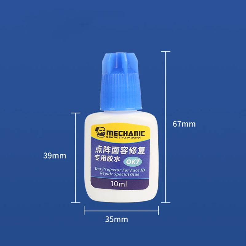 Thợ Cơ Khí OK7 Mặt ID Đặc Biệt Keo 10ML Cho Điện Thoại X XS Xsmax 11 11pro 12 12pro 12Prmax Chấm ma Trận Sửa Chữa Keo