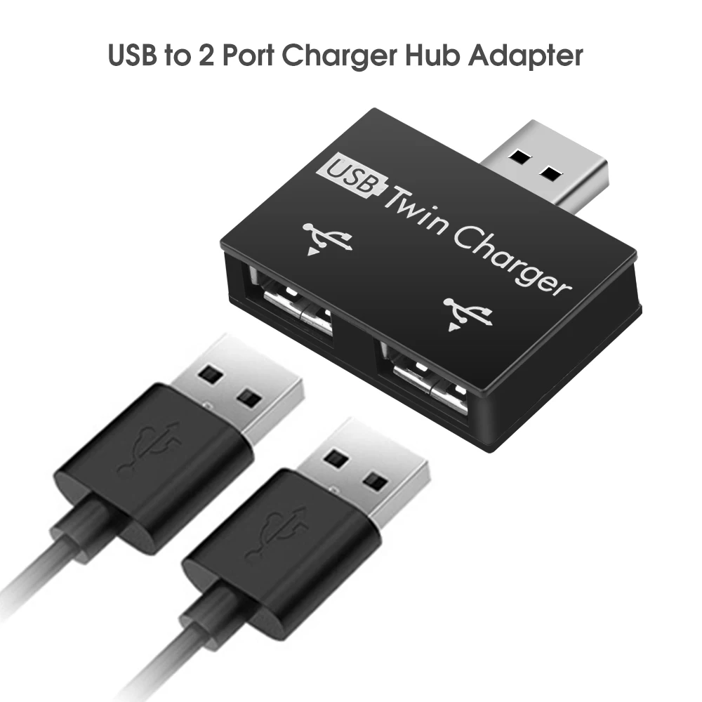 노트북 PC용 USB 2.0 수-트윈 충전기, 듀얼 2 포트 USB 스플리터 허브 어댑터 컨버터 충전 USB 와이어 플러그