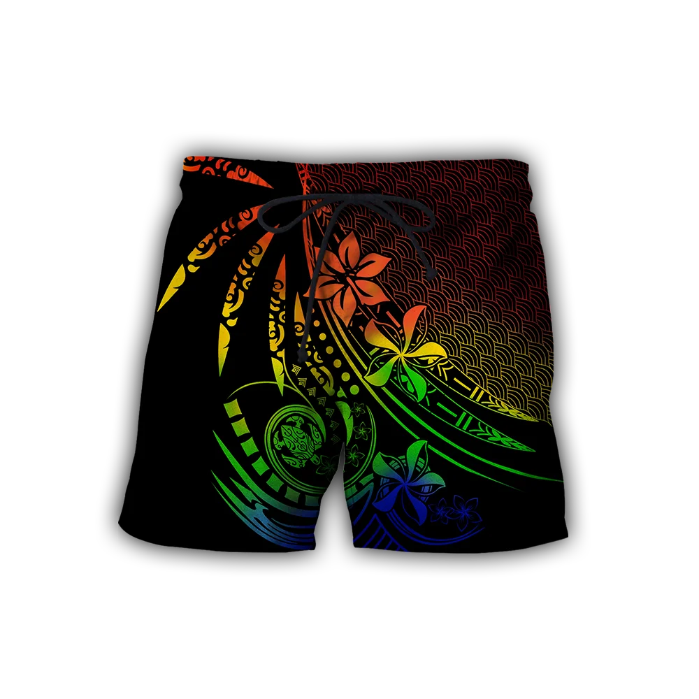 Pohnpei Polynesian Turtle Tattoo 3D Printed Mens Shorts Unisex Streetwear Shorts Summer Beach Harajuku Casual Shorts DK-7