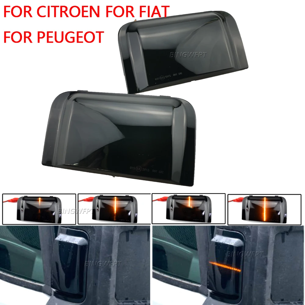 2PCS For Peugeot Boxer For Citroen Jumper RELAY Truck Car LED Dynamic Turn Signal Mirror Light For RAM PROMASTER For Fiat Ducato