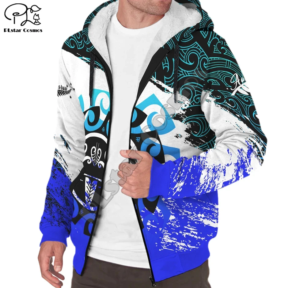 PLstar Cosmos New Zealand Country Flag Maori Tattoo 3Dprint Men/Women Autumn Winter Warm Coat Fleece Jacket Hoodies Pullover A-1