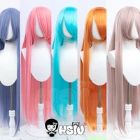 Anime nuevo estilo Cosplay peluca larga 「HSIU」pelucas de fiesta de Anime 44 colores 100 cm peluca colorida peluca de fibra sintética + gorro de peluca gratis