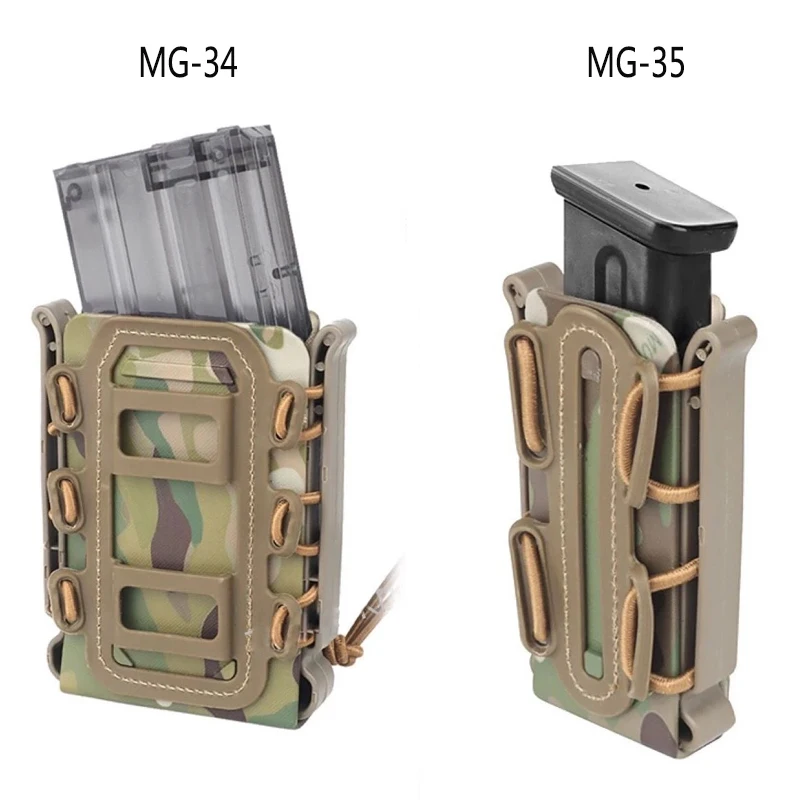 

Tactical Molle 5.56 7.62 9mm Magazine Pouch for AR 15 M4 AK Glock Rifle Pistol Quick Release Fast Mag TPR Holster Case Hunting