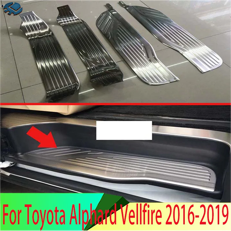 

For Toyota Alphard Vellfire 2016-2019 Stainless Steel Side Inner Door Sill Welcome Rust Pedals Scuff Plate Guards Accessories