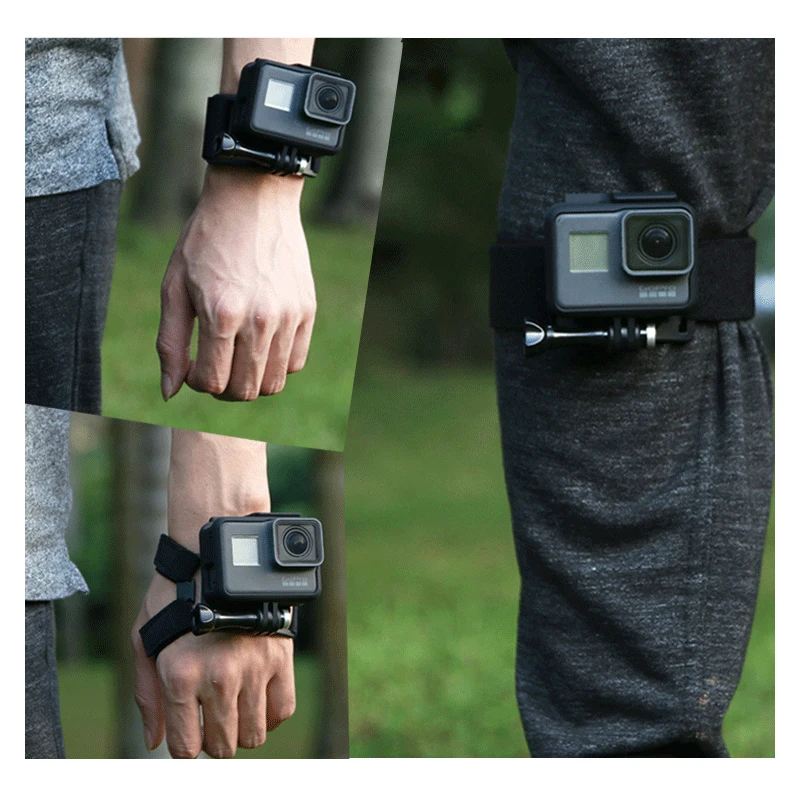 360 Degree Rotation Hand Wrist Strap for GoPro Hero 10/9/8/7/6/5/4 Go pro Hand Mount Holder Leg Band for Xiaomi yi 4k SJ4000