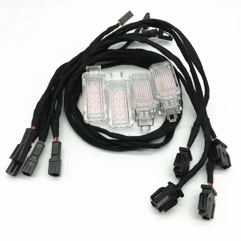 Car Interior LED Red Door Warning Light Cable Wring harness upgrade For Audi A3 A4 B7 B8 B9 A5 A6 C7 C8 A7 A8 S8 Q3 Q5 Q7 TT