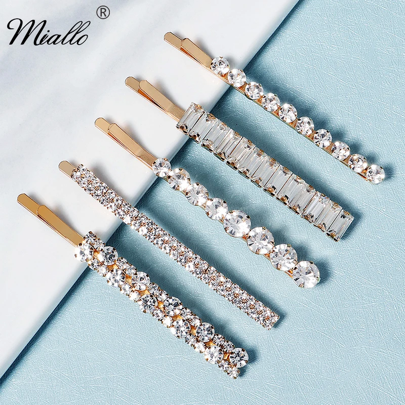 Miallo Fashion Rhinestone Hair Clips for Women Girls Hair Accessories Trendy Hair Jewelry Hairpin Headwear Party Headpiece Gift